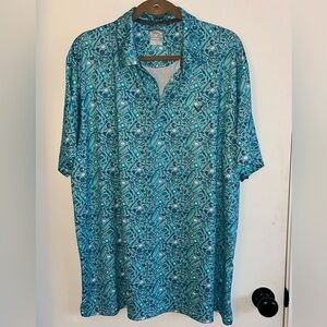 Callaway Teal Cocktail Shaker Golf Shirt XL LIKE NEW